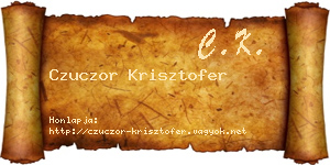 Czuczor Krisztofer névjegykártya